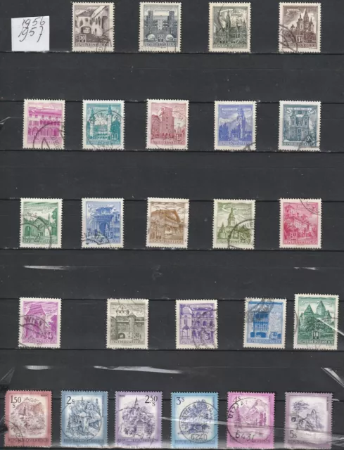 Die ganze Sammlung alter Briefmarken meines Vaters aus Osterreich 1956/57[lo06c]