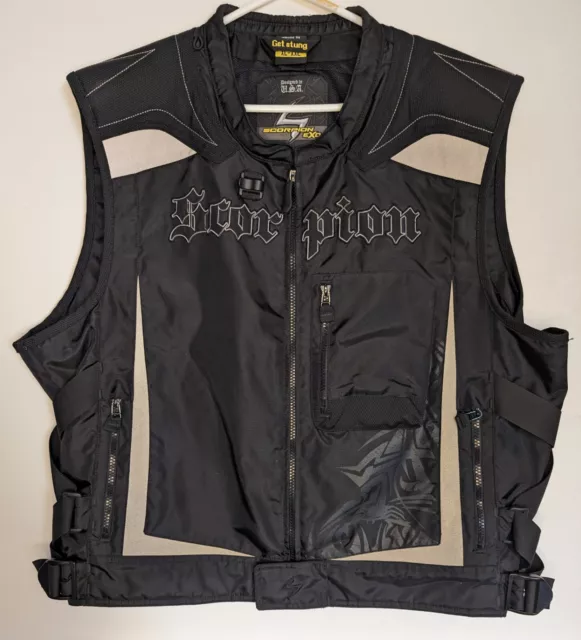 Scorpion EXO Sleeveless Biker Motorcycle Jacket Black XL-XXL Great Shape.