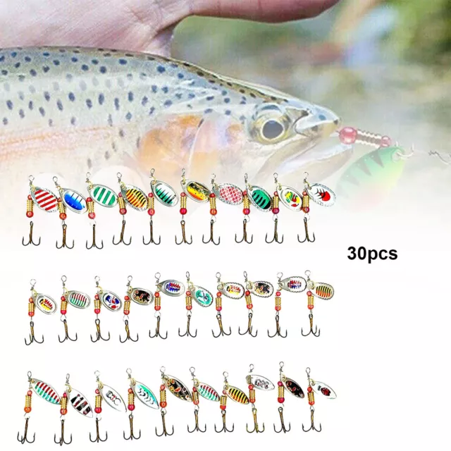 30X METAL SPINNERS Fishing Lures Sea Trout Tackle Box Kit Composite  Spinning Lua $24.99 - PicClick AU