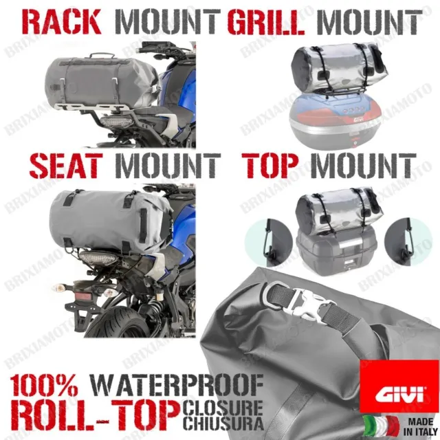 Extra Cargo Sac 30L Impérmeable Dry Pack GIVI EA114BK + Anneaux Ancrage E125 2