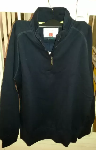 FELPA Cotone Uomo PAYPER MIAMI tg  M  BLUE NAVY  Cerniera zip corta Polsini