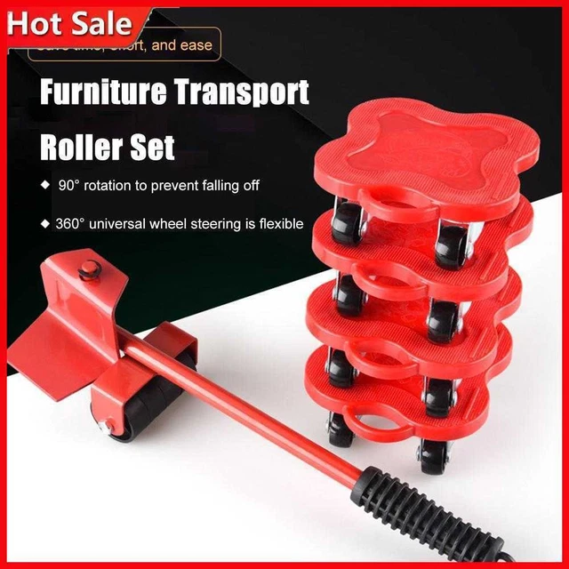 Juego de 5 piezas de rodillos de transporte de muebles para mudar casa ruedas omnidireccionales herramientas de estante