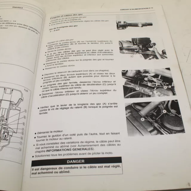 Manuel Revue Technique D Atelier Kawasaki Gpz 500 S 1994 -> Livre Additif E1 2