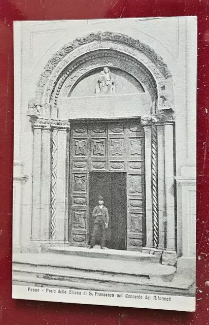 cartolina penne pescara porta chiesa s.francesco formato piccolo '900