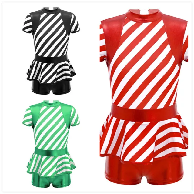 Kids Girls Fancy Dress Up Performance Xmas Jumpsuit Cosplay Christmas Costume