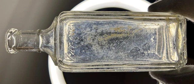 ANTIQUE CLEAR GLASS Zar-Ona Fixaline Bottle 16.5cm Australian hair ...