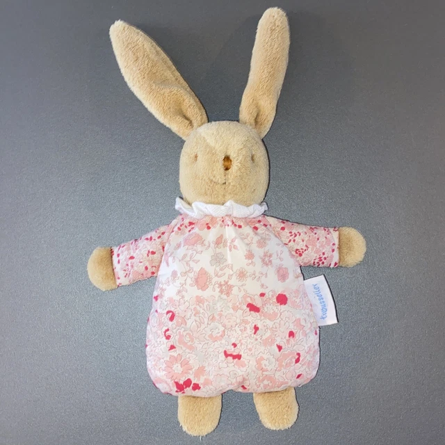Doudou Peluche Lapin Liberty Fleur Rose Rouge Trousselier
