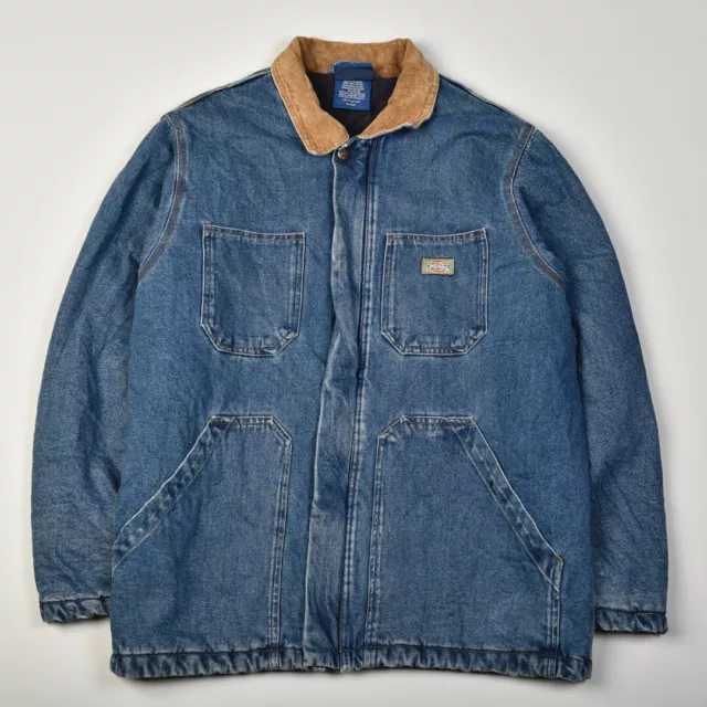 Dickies Chaqueta Vintage Chore Abrigo Mezclilla Azul Vaqueros Trabajo Grande