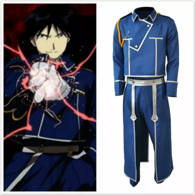 Fullmetal Alchemist Colonel Roy Mustang COSplay Military Suit Uniform Costume 【0