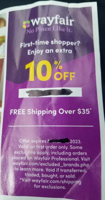 WAYFAIR 10% off Coupon Discount Code For First Time Orders *MAILED!* Ex 5/14/24