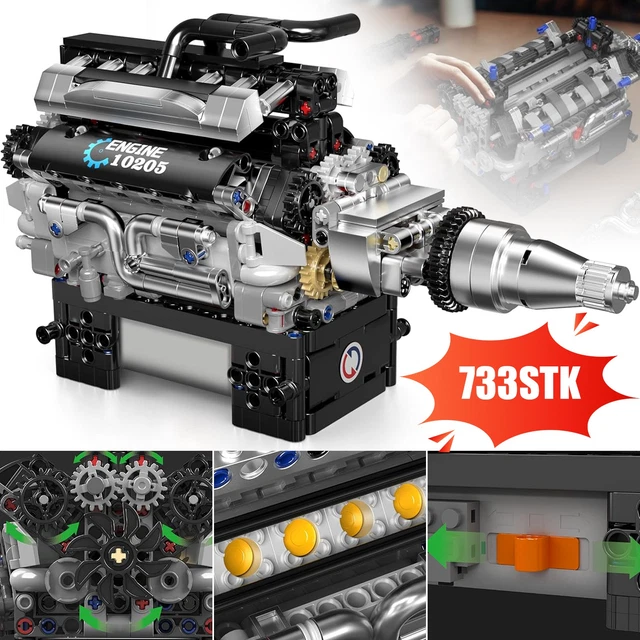10205 V12 ENGINE Motor Bausatz 733 Teile Klemmbausteine Spielzeug ...