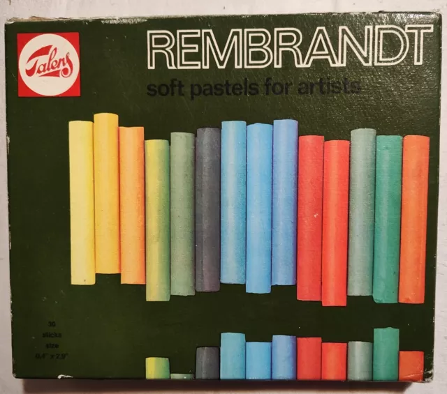 Vintage Box 30 Rembrandt Talens Soft Pastels For Artists