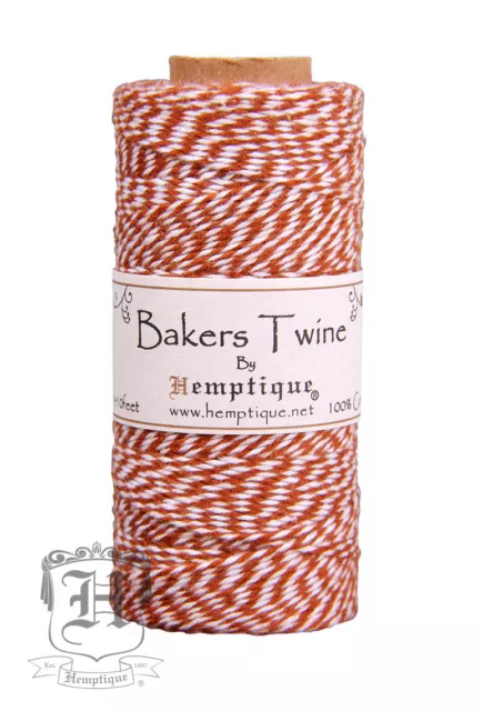 Hemptique Cotton Baker's Twine Light Brown & White 2-Ply 1mm 410 ft 125 m