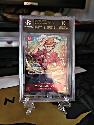 BGS 10 BLACK Label ONE PIECE Card Game Monkey D Luffy P-001 PR Card