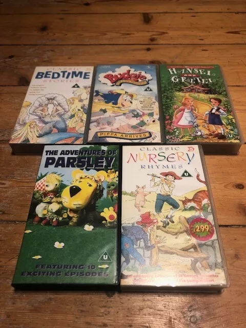 VHS KIDS BUNDLE X5 - Classic Nursery Rhymes, Budgie, Parsley - Good ...