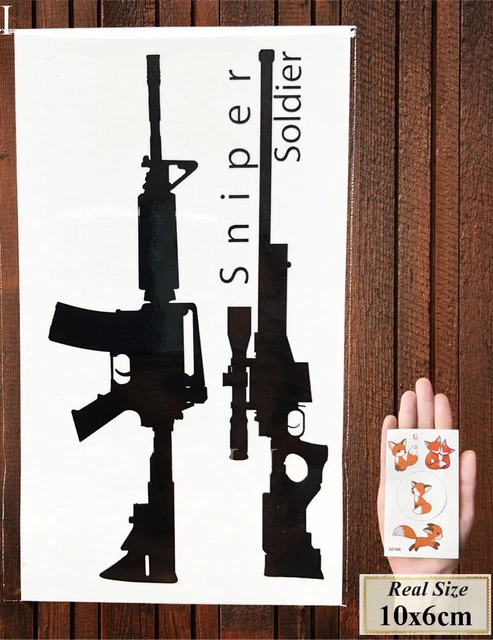 Kalashnikov Tattoo Wasserfest Temporäres Tattoo-Set AK-47 Kalashnikov – Wasserfest, Mehrfarbig, Klein | Einmal-Tattoo Tattoo Set
