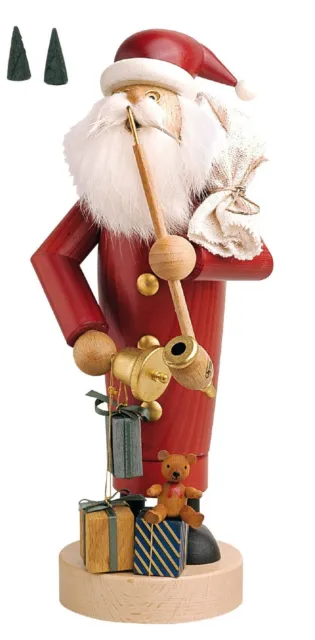 Weihnachtsdekoration Erzgebirge Räuchermännchen Weihnachtsmann mit Geschenken 25