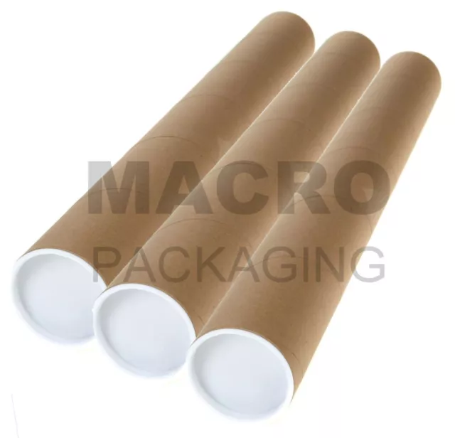 5 x A2 Postal Poster Tubes 44.5 x 450mm 18" + End Caps