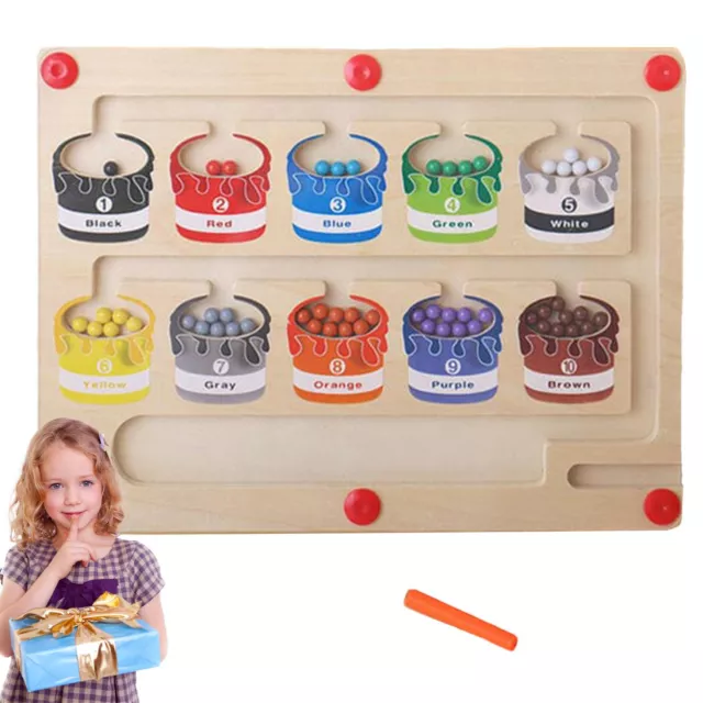 Magnetic Maze For Kids,Fine Motor Toys Color Number Maze,Montessori Sorting Game