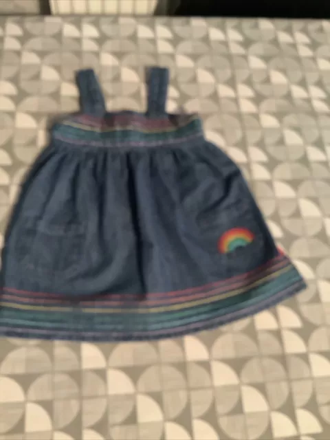 Little Bird @ Mothercare Denim Blue Sleeveless Dress 9-12 Months Vgc summer