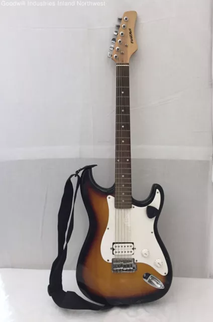 First Act Electric 6 String Guitar with Strap Brown Black & White