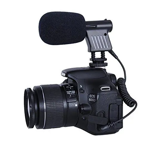 Movo VXR1000 Mini HD Shotgun Condenser Video Microphone DSLR Mic, Black