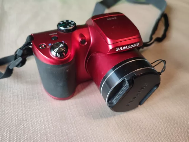 Samsung WB100 Digital Camera 16.2MP Metallic Red GC Full Working Order Free P&P