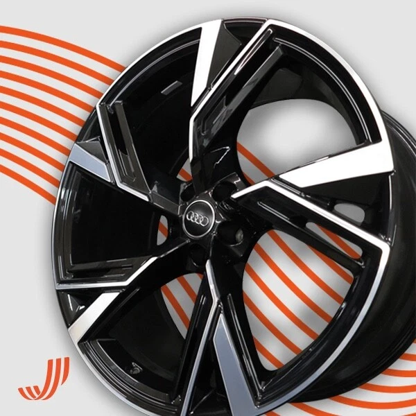 Lot De 4 Jantes Alu Neuves Style Audi 19 Pouces - Noir Poli, Compatibles A1 A3 A4 A6 Q3 Q5 A7 A5 TT