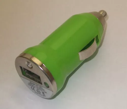 CAR CIGARETTE LIGHTER to USB Port Adapter MP3 Charger Green