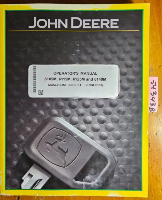 John Deere 6105M 6115M 6125M 6140M Tractor Owner Operator Manual OMAL213158 6/14