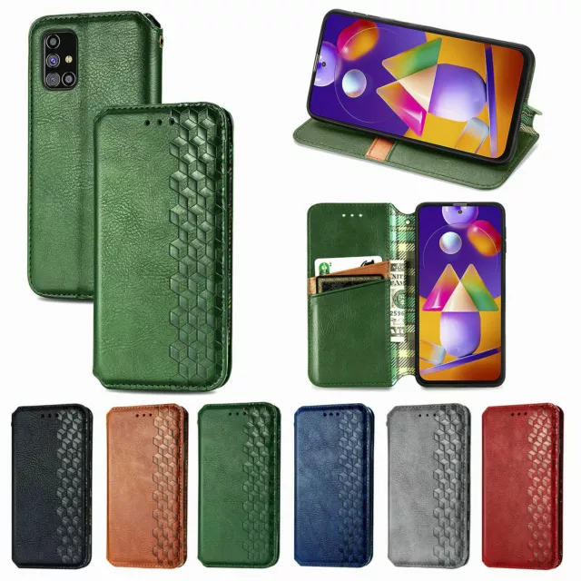 Magnetic Leather Wallet Phone Case for iPhone 6-15ProMax Samsung S9-S24 A20-A72