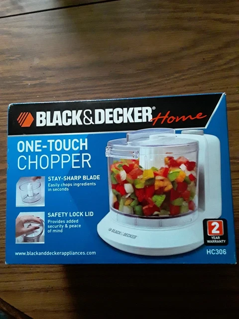 Black & Decker Home 1 1/2 Cup One Touch Electric Chopper White Model HC306