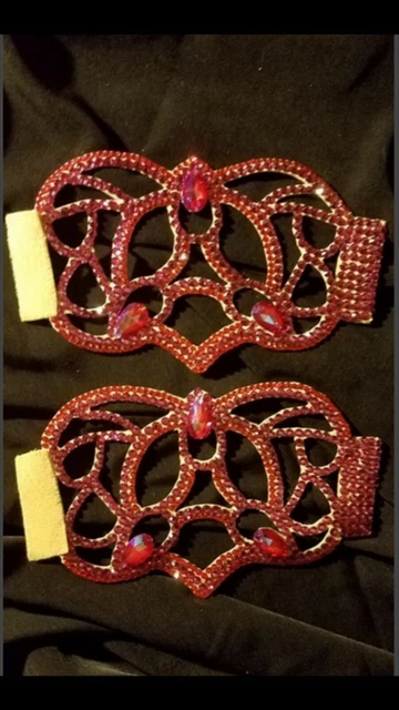 Wide Bracelets Cuffs Hyacinth Fuchsia AB Ballroom Dance Jewelry