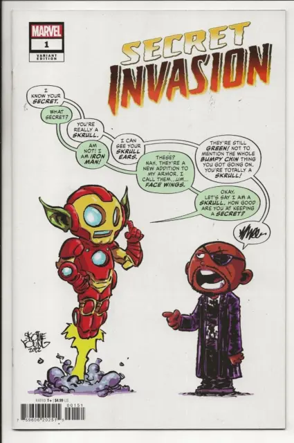Secret Invasion #1 (Marvel Comics 2022) NM+ Skottie Young Variant Iron Man Fury