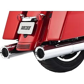 Vance & Hines 16463 Chrome 4.5" Hi-Output Slip-On Mufflers for 17-20 Touring
