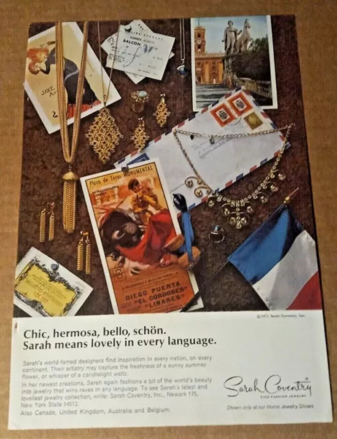 1970 print ad - Sarah Coventry fashion jewelry Orbit swirl vintage  advertising