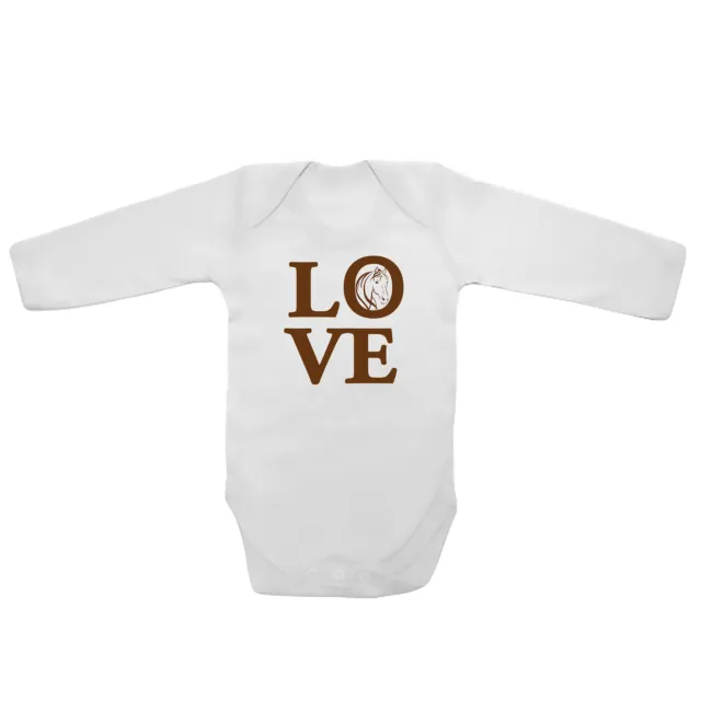 LOVE Horse Baby Vests Bodysuits Grows Long Sleeve Funny Printed