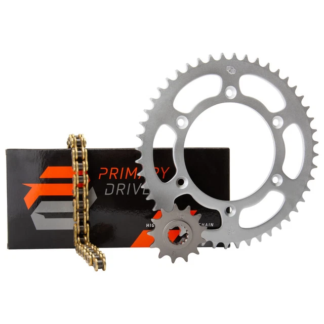 Primary Drive Steel Sprocket Kit Set Gold X Ring Chain Fits KAWASAKI KX125