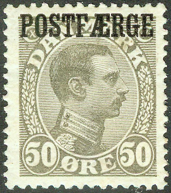 Denmark 1923, Postfærge (postal ferry) Parcel Post 50 øre Grey Mi.# 9, MH
