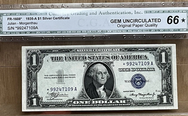 $1 1935 A* Star Note Fr.1608* Silver Certificate Serial # *99247109A