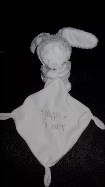 doudou mouchoir ours déguisé lapin blanc gris Happy Baby ORCHESTRA