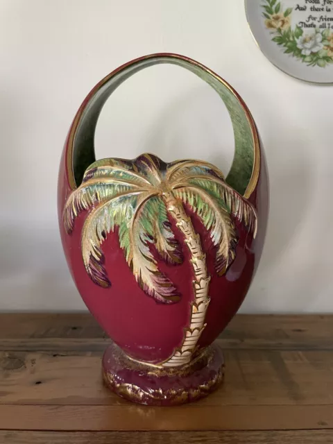 Antique Beswick Ware Vase With Palm Tree Made In England