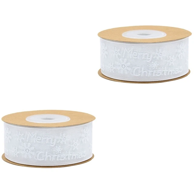 2 Rollen von 20m Weihnachten Ribbon Festliche Party Dekor Geschenk Verpackung