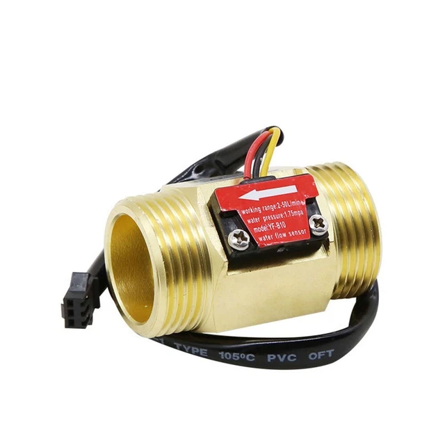 Water Stream Sensor Hall Effect Liquid Stream 2-50L/min Switch YF-B10 Brass