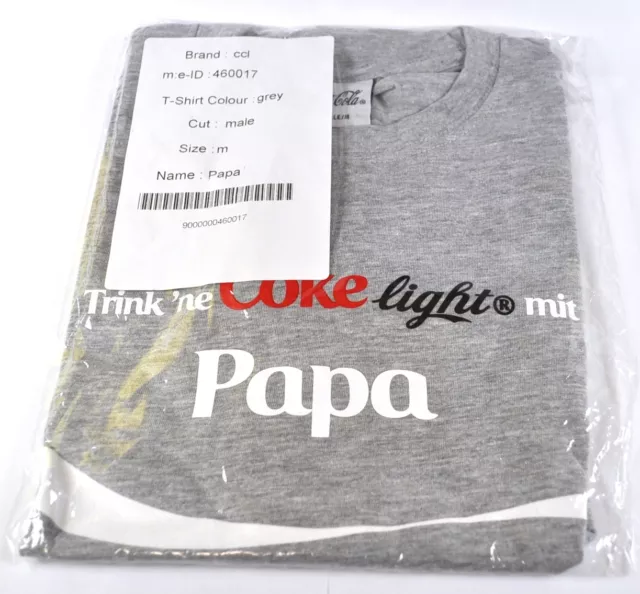 Coca-Cola Coke Papa T-shirt grau Größe M Namen Vornamen Namensshirt