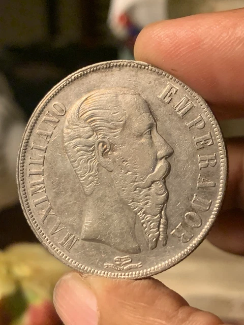 Empire of Maximilian * 1 Peso Silver * 1866 Mo-M * Mexico City Mint Scarce! Empire of Maximilian * 1 Peso Silver * 1866 Mo-M * Mexico City Mint Scarce!