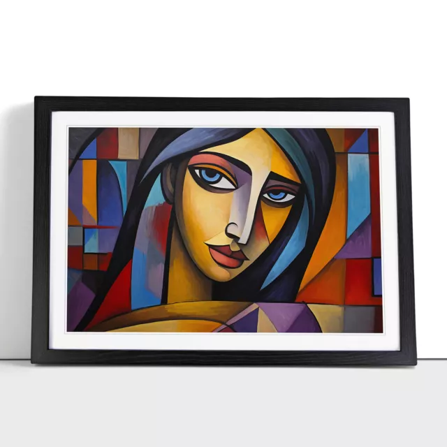 Indian Woman Cubism No.2 Framed Wall Art Poster Canvas Print Picture Painting