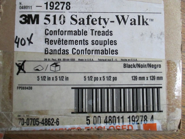 Lot Of 40 3M 510 Safety Walk Conformable Tread Squares 5.5"  19278 Free Ship