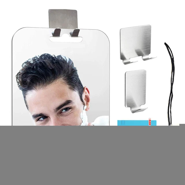 Large Shower Mirror Fogless for Shaving Razor Holder Travel Use great