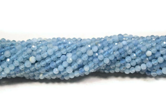 AAA ++ entièrement bleu aigue-marine à facettes rondelles en forme de...